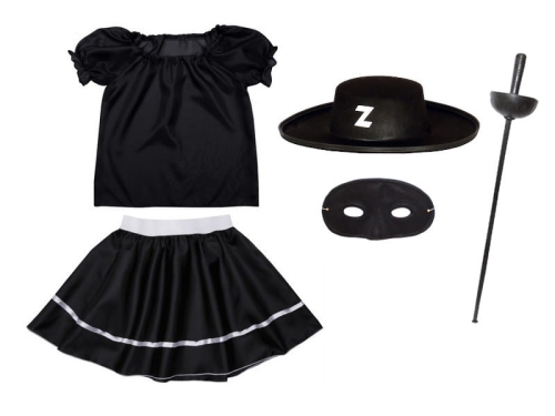 ZESTAW ZORRO CZARNY 98-110 5el