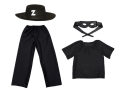 ZESTAW ZORRO CZARNY 116-128 4el