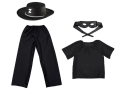 ZESTAW ZORRO CZARNY 116-128 4el
