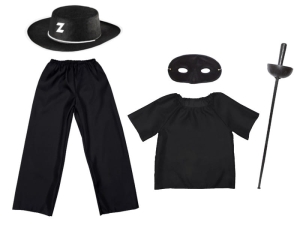 ZESTAW ZORRO CZARNY 116-128 5el