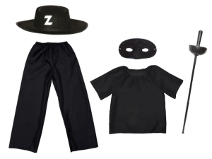 ZESTAW ZORRO CZARNY 116-128 5el