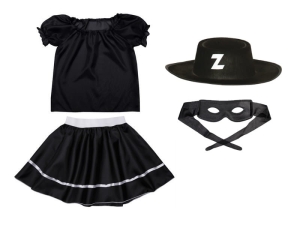 ZESTAW ZORRO CZARNY 134-140 4el