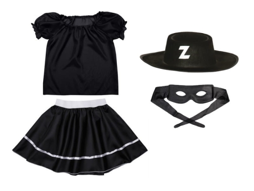 ZESTAW ZORRO CZARNY 134-140 4el
