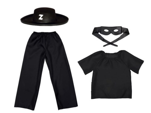 ZESTAW ZORRO CZARNY 116-128 4el