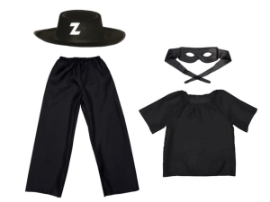 ZESTAW ZORRO CZARNY 134-140 4el