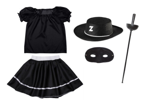 ZESTAW ZORRO CZARNY 98-110 5el