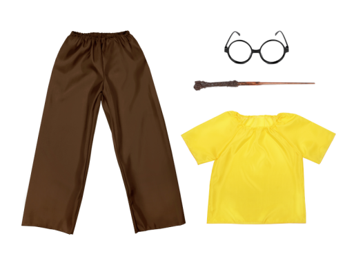 ZESTAW HUFFLEPUFF ŻÓŁTO-BRĄZOWY 98-110 4el