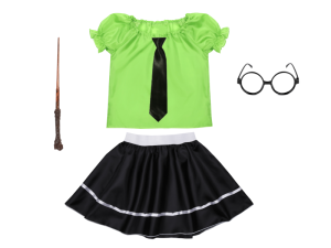 ZESTAW SLYTHERIN ZIELONO-CZARNY 116-128 5el