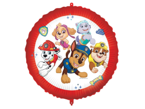 BALON PROCOS PSI PATROL OKRĄGŁY BIAŁO-CZERWONY 18'' 46cm