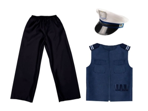 ZESTAW POLICJANT CZARNO-GRANATOWY 98-110 3el