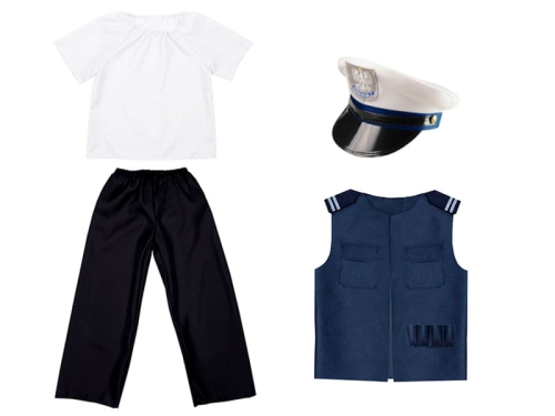 ZESTAW POLICJANT CZARNO-GRANATOWY 98-110 4el