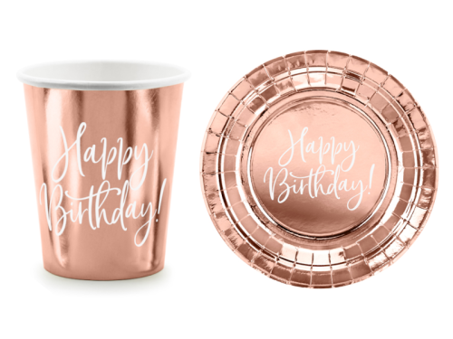 ZESTAW URODZINOWY RÓŻOWE ZŁOTO 12el