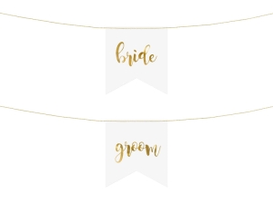 ZAWIESZKI NA KRZESŁA BRIDE GROOM BIAŁE 2szt