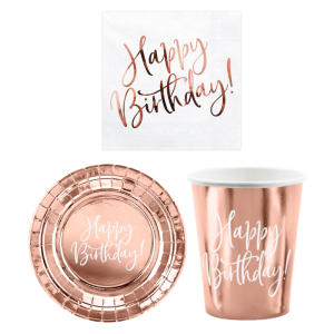 ZESTAW URODZINOWY RÓŻOWE ZŁOTO 13el