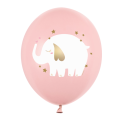 BALON RÓŻOWY SŁONIK BIAŁY 30cm 1szt