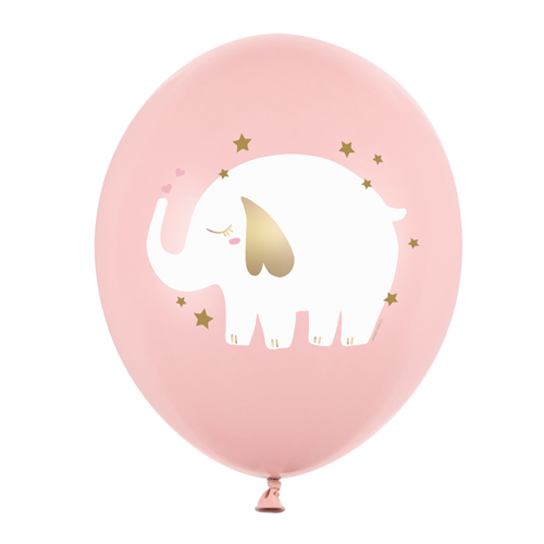 BALON RÓŻOWY SŁONIK BIAŁY 30cm 1szt