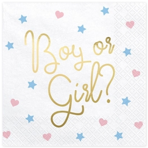 SERWETKI BOY OR GIRL BIAŁE 20 szt.