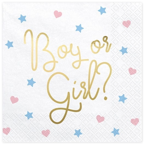 SERWETKI BOY OR GIRL BIAŁE 20 szt.