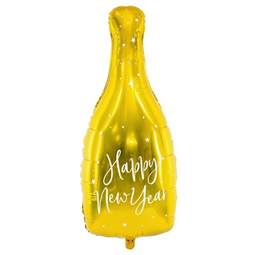 BALON BUTELKA HAPPY NEW YEAR ZŁOTY 32'' 82cm