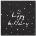 SERWETKI HAPPY BIRTHDAY CZARNE 20 szt.