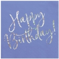 SERWETKI HAPPY BIRTHDAY GRANATOWE 20szt
