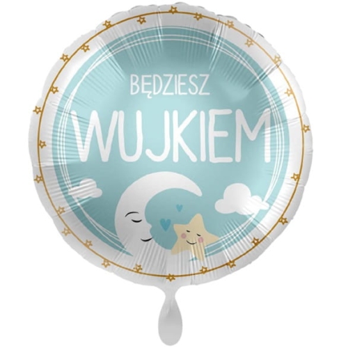 BALON BĘDZIESZ WUJKIEM BŁĘKITNY 17'' 43cm