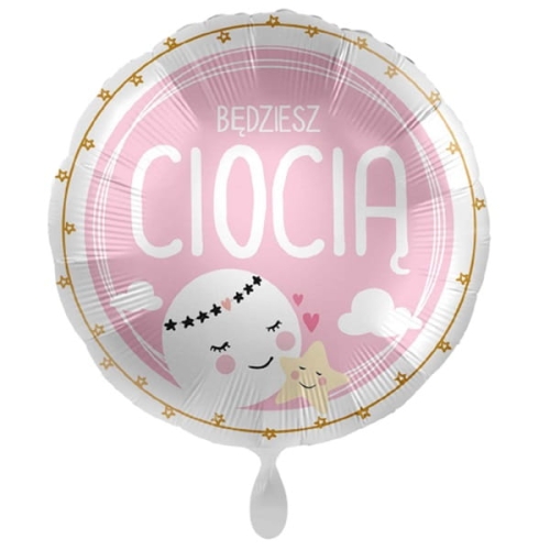 BALON BĘDZIESZ CIOCIĄ RÓŻOWY 17'' 43cm