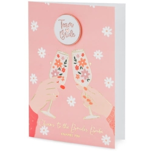 KARTKA TEAM BRIDE KIELISZKI RÓŻOWA 15x10,5cm