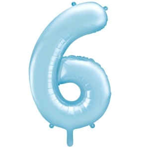 BALON CYFRA 6 BŁĘKITNY 34'' 86cm