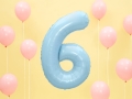 BALON CYFRA 6 BŁĘKITNY 34'' 86cm