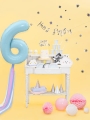 BALON CYFRA 6 BŁĘKITNY 34'' 86cm