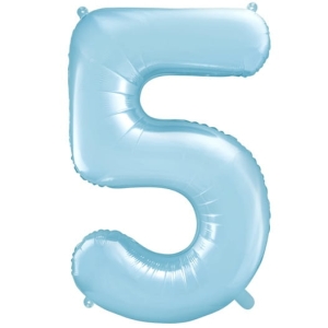 BALON CYFRA 5 BŁĘKITNY 34'' 86cm