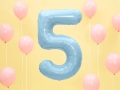 BALON CYFRA 5 BŁĘKITNY 34'' 86cm