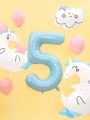 BALON CYFRA 5 BŁĘKITNY 34'' 86cm