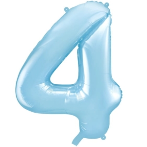 BALON CYFRA 4 BŁĘKITNY 34'' 86cm