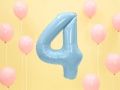 BALON CYFRA 4 BŁĘKITNY 34'' 86cm