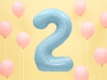 BALON CYFRA 2 BŁĘKITNY 34'' 86cm