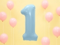 BALON CYFRA 1 BŁĘKITNY 34'' 86cm