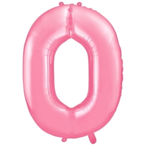 BALON CYFRA 0 RÓŻOWY 34'' 86cm