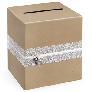 PUDEŁKO NA KOPERTY VINTAGE BRĄZOWE 1szt