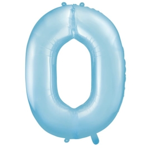 BALON CYFRA 0 BŁĘKITNY 34'' 86cm