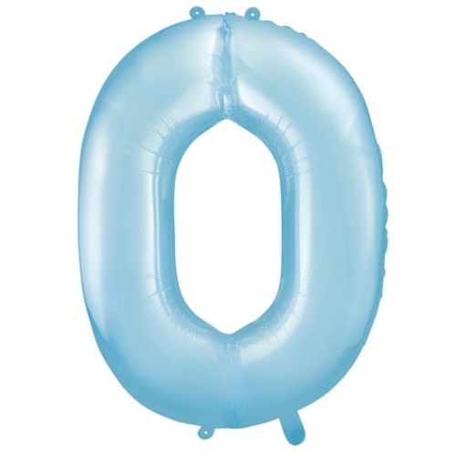 BALON CYFRA 0 BŁĘKITNY 34'' 86cm