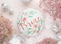 BALON BRIDE KWIATY OKRĄGŁY BIAŁY 18'' 45cm