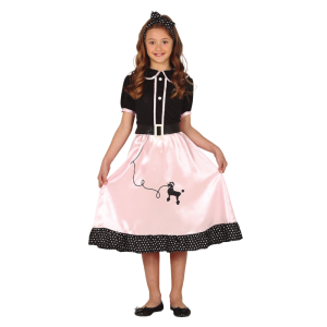 STRÓJ SUKIENKA PIN UP CZARNO-RÓŻOWA 110-115