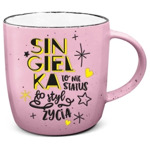 KUBEK SINGIELKA TO STYL ŻYCIA RÓŻOWY 350ml