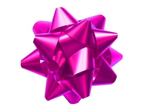 GWIAZDKA PREZENTOWA SATYNOWA CIEMNORÓŻOWY 13cm 1szt