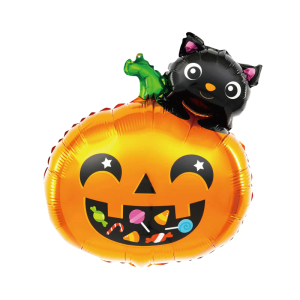 BALON PARTY PAL DYNIA Z KOTKIEM POMARAŃCZOWY 26'' 65cm