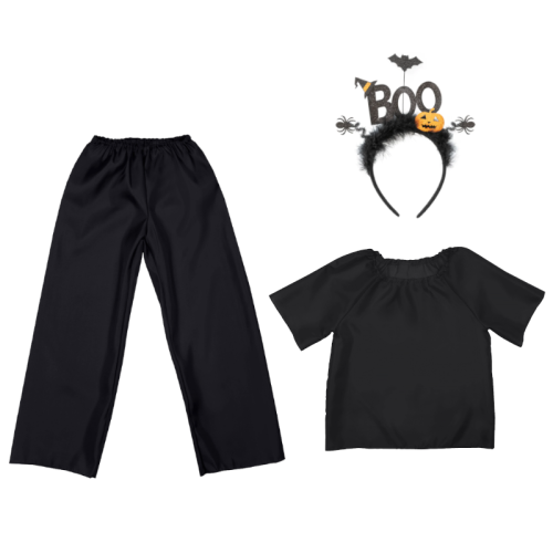 ZESTAW HALLOWEEN BOO CZARNY 116-128 3el