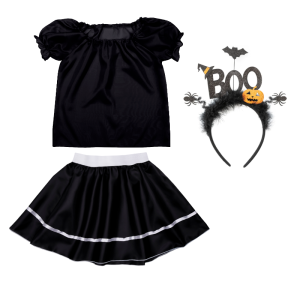 ZESTAW HALLOWEEN BOO CZARNY 134-140 3el