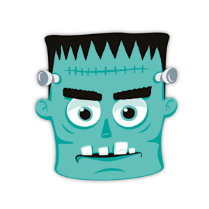 MASKA PAPIEROWA FRANKENSTEIN CIEMNOZIELONA 1szt